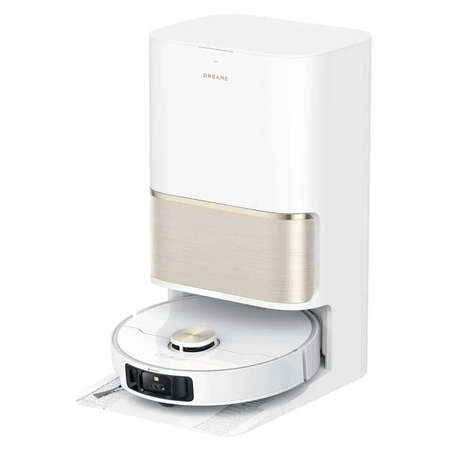 Dreame L50 Ultra robotdammsugare i vit basstation