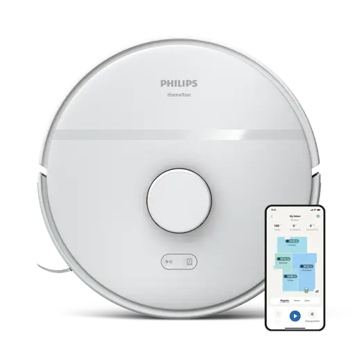 Philips 2000 Series XU2000/20 i vitt sedd ovanifrån med appen Philips HomeRun