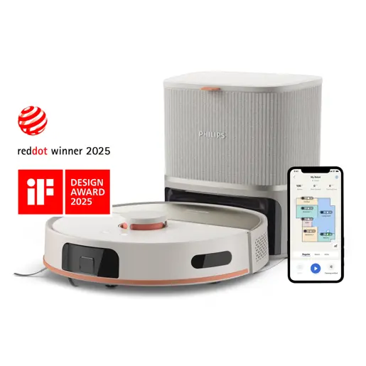 Philips HomeRun 5000 Series XU5100/20 i ljusbeige med station för automatisk tömning
